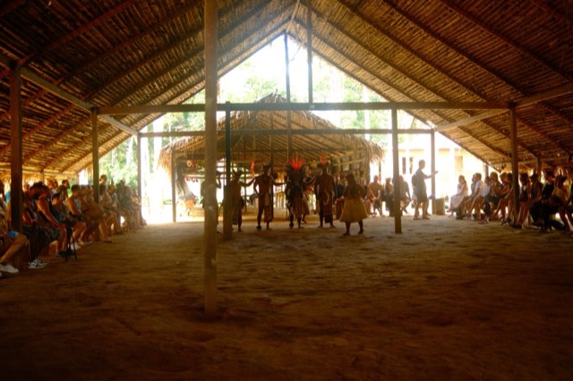 Dance inside a thatched gathering hall from Max Nicholson's archive