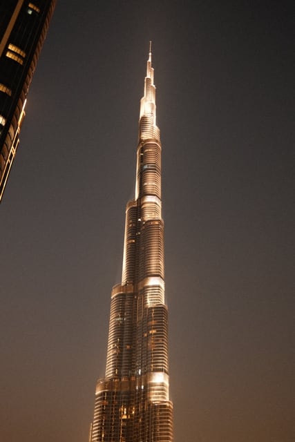 Burj Khalifa lit against the night sky from Max Nicholson's archive