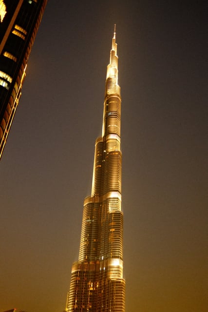 Burj Khalifa in golden light at night from Max Nicholson's archive