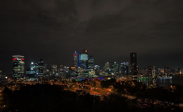 City panorama at night from Max Nicholson's archive