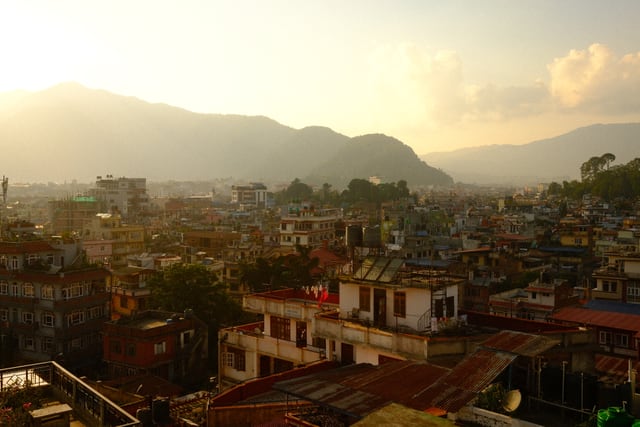 Kathmandu panorama in warm evening light from Max Nicholson's archive