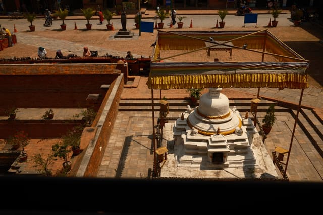 Courtyard stupa from above from Max Nicholson's archive