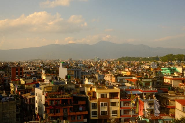 Kathmandu city and the mountains from Max Nicholson's archive