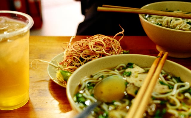 Noodles and beer from Max Nicholson's archive
