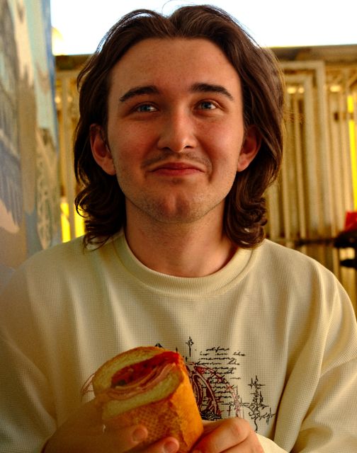Portrait with a pastry from Max Nicholson's archive