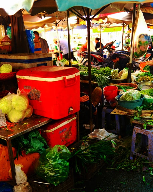 Vegetable market stall from Max Nicholson's archive