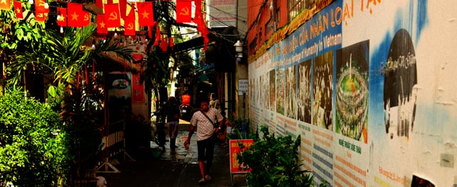 Walking through the lantern alley from Max Nicholson's archive